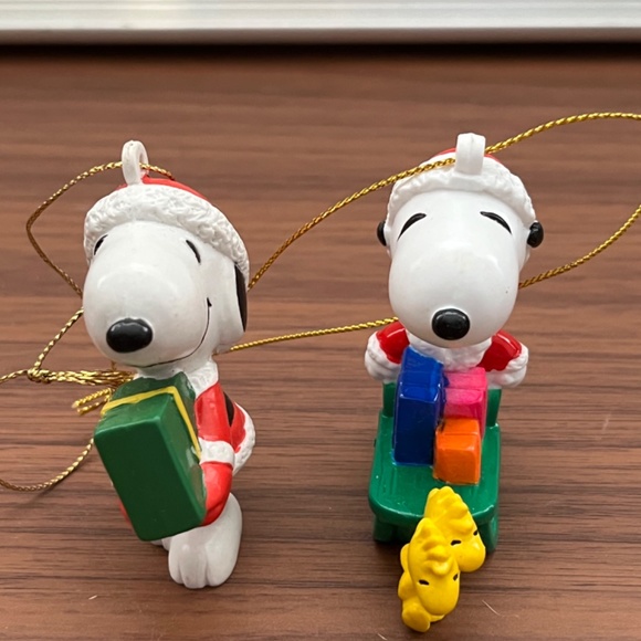 Snoopy/Woodstock/Peanuts Christmas ornaments Set(2) Holiday Vintage. - Picture 8 of 8